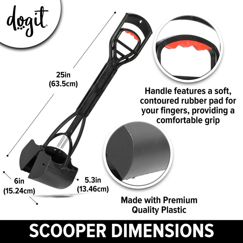 Dogit Jawz Dog Waste Scooper, Dog Pooper Scooper for Easy Pavement Pick Up, D128 - Image 3